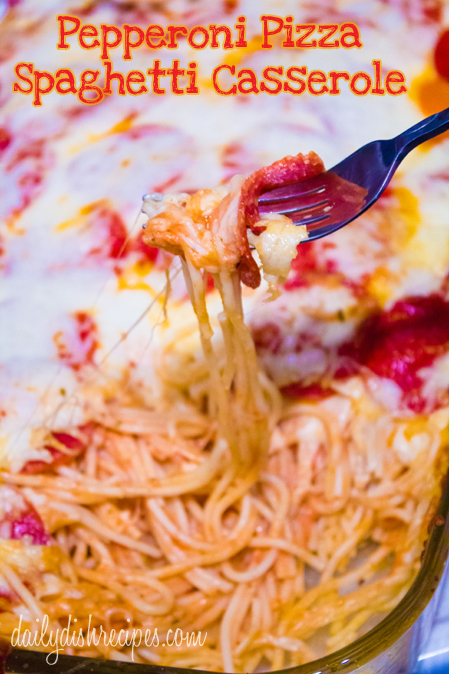 Pepperoni Pizza Spaghetti Casserole