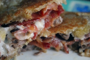 roast beef and bacon grilled sandwich 2