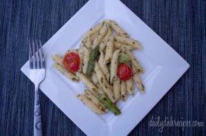 Asparagus Pesto Pasta with Roasted Tomatoes