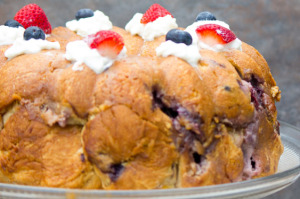 Strawberry Blueberry Monkey Bread Stuffed