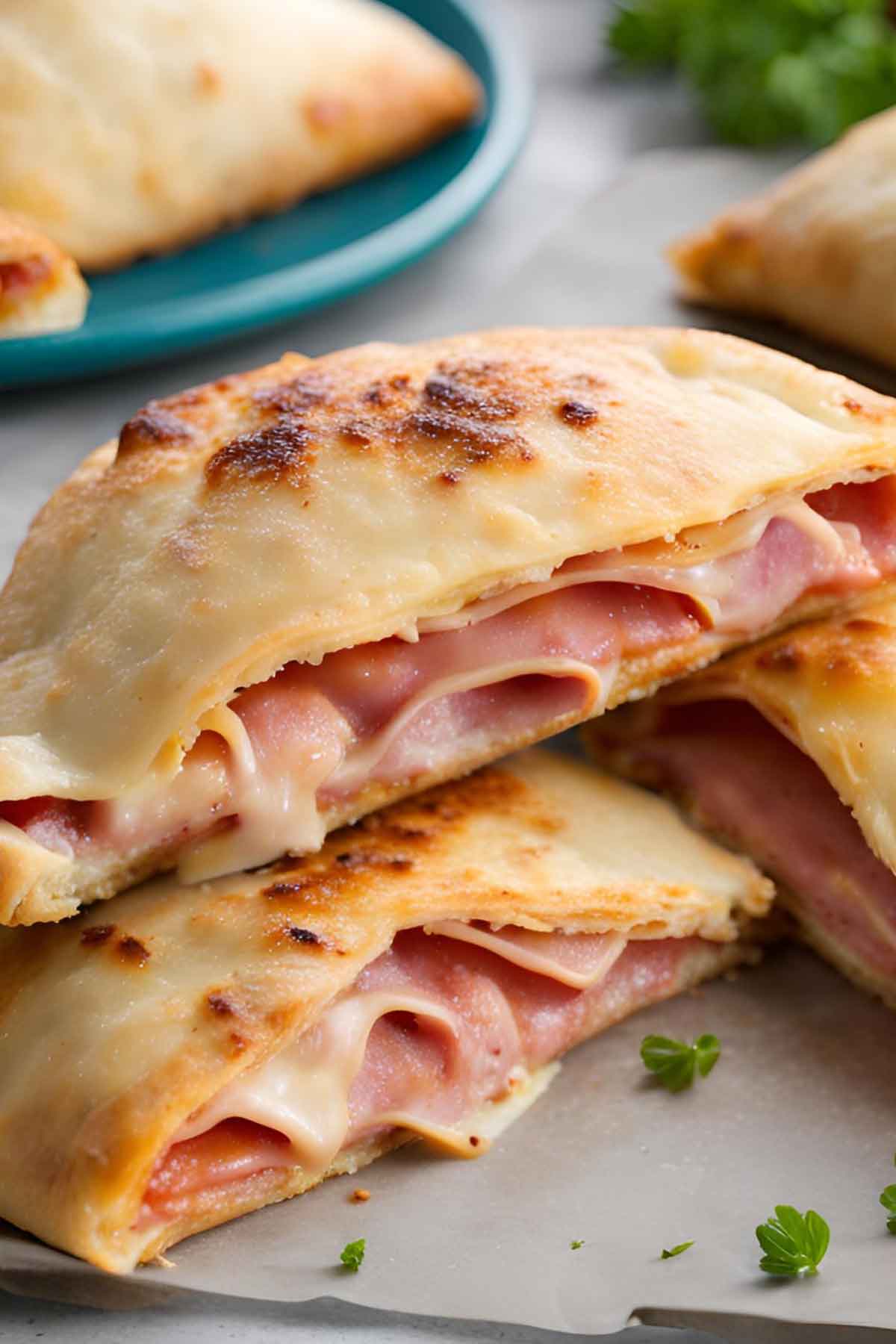 Easy Ham and Cheese Calzones Hero Image