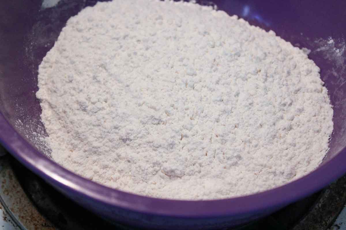 Self Rising Flour and Baking Soda in a Bowl.