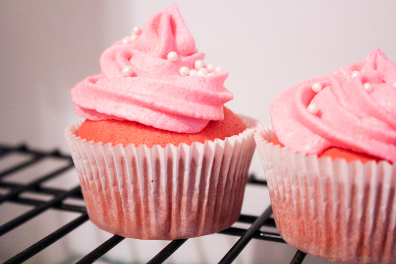 Pink Champagne Cupcakes with Strawberry Champagne Frosting