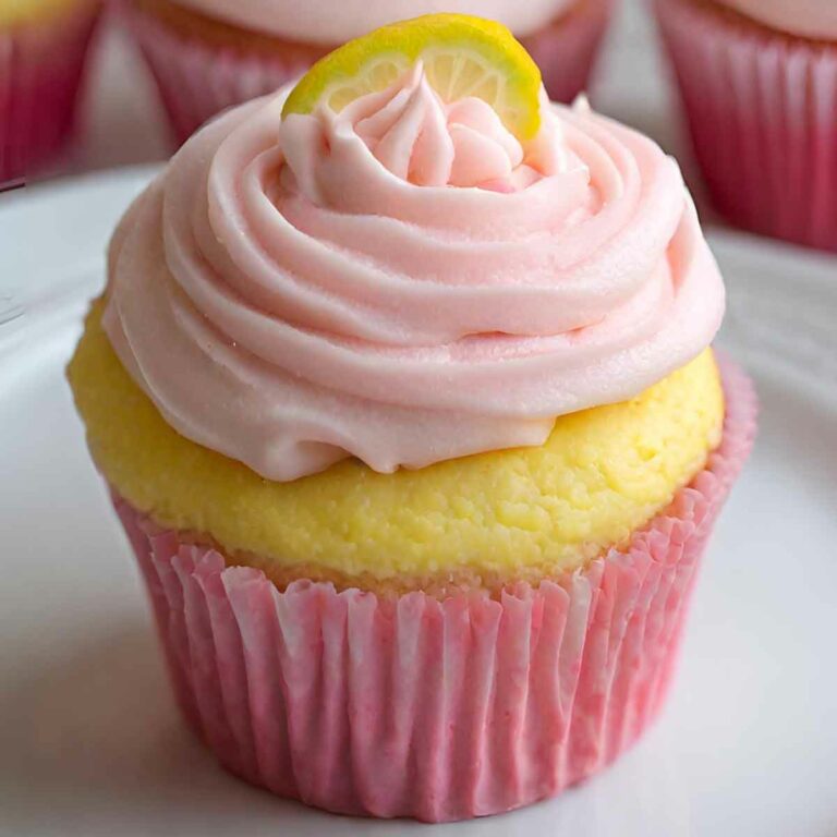 Pink Lemonade Cupcakes with a Creamy Pink Lemonade Frosting