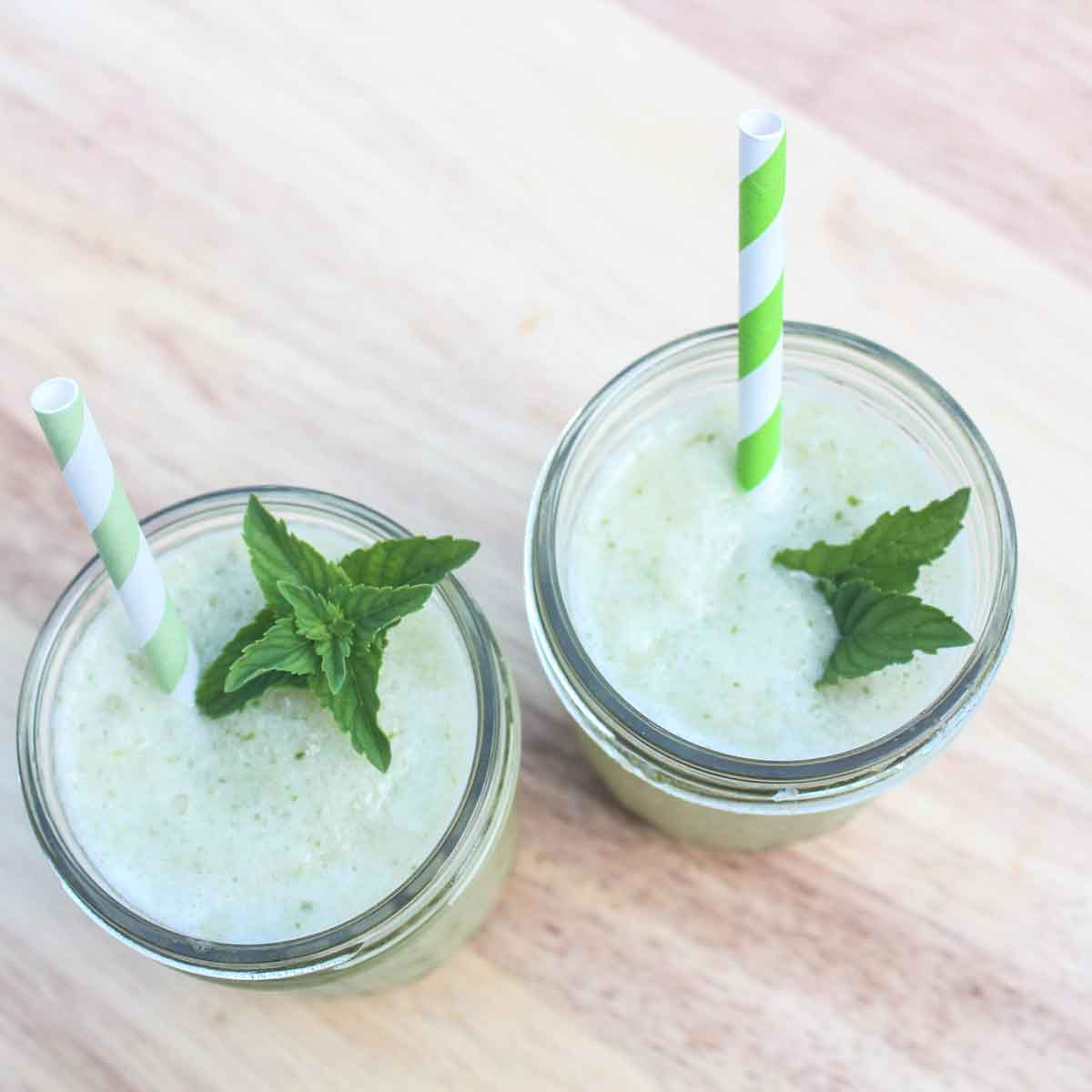 Sweet Basil and Cucumber Melon Smoothies