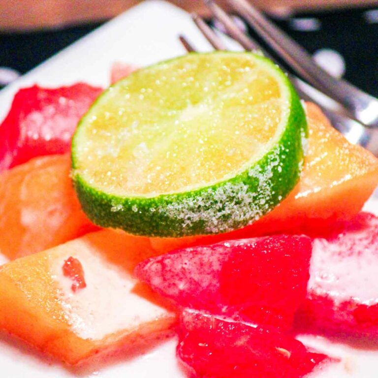 Watermelon Mango Salad with Creamy Coconut Lime Dressing