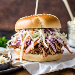 Paula Deen's Slow Cooker Pulled Pickled Pork Sandwiches