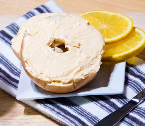 Homemade Bagels with Mimosa Cream Cheese 