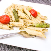 Asparagus Pesto Pasta with Roasted Tomatoes