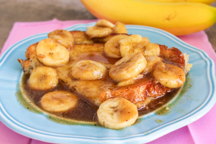 Overnight Bananas Foster French Toast