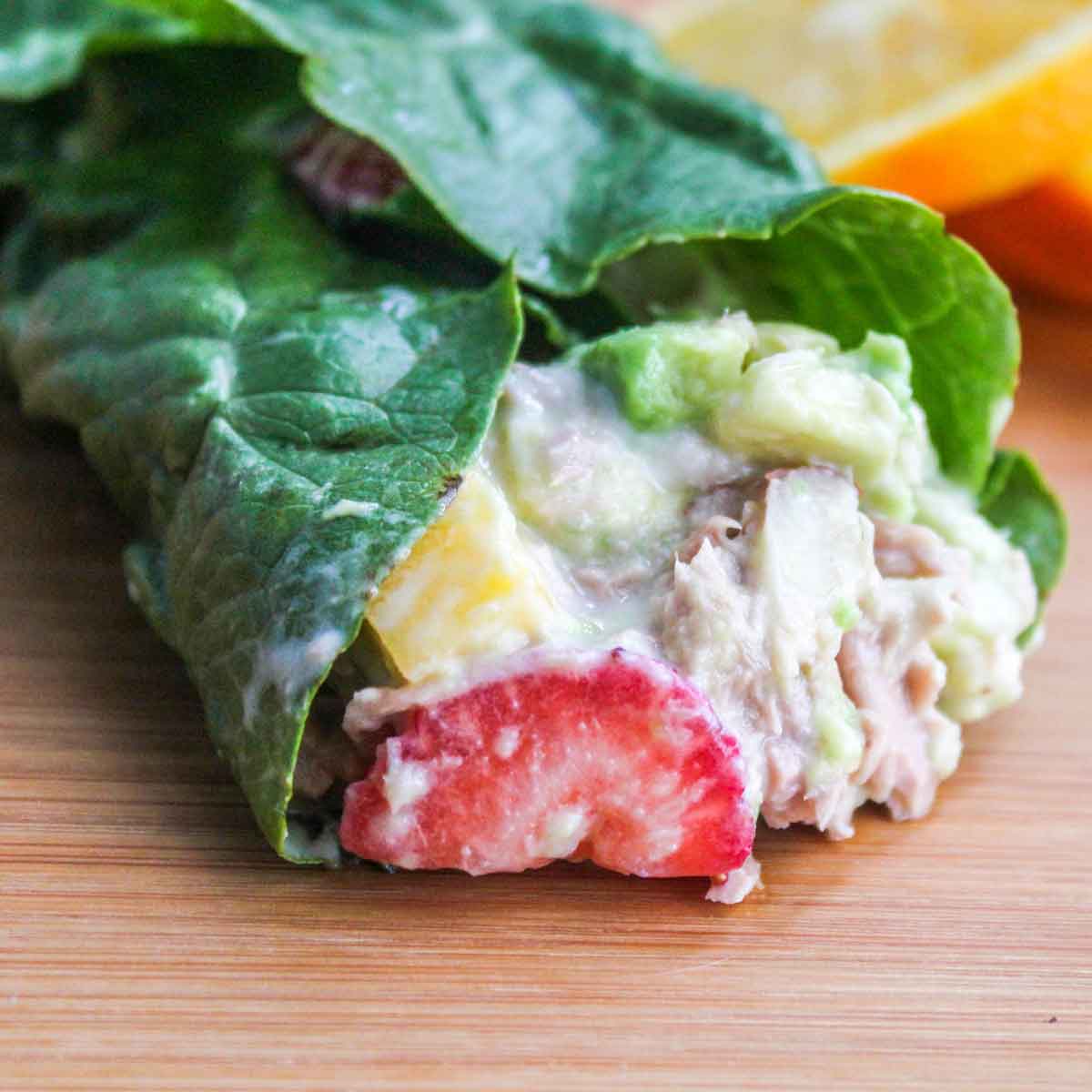 Fruit and Tuna Lettuce Wrap