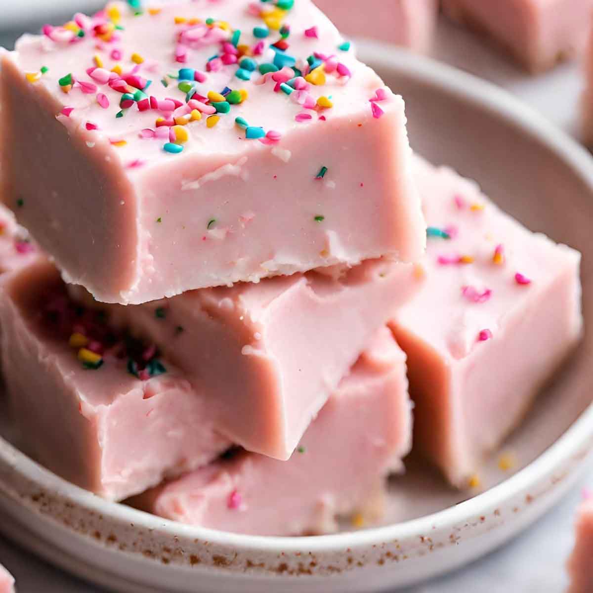 Two Ingredient Strawberry Fudge Featured Image