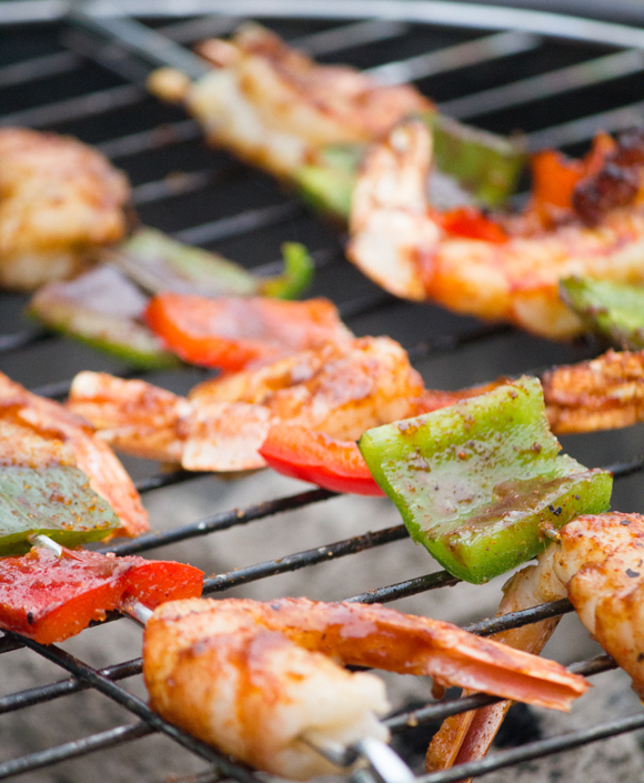 Herb Grilled Shrimp with Grilled Sweet Peppers | Easy & Delicious!