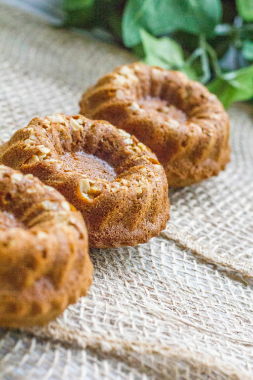 Gingerbread Oatmeal Mini Bundt Cakes