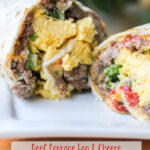 Beef Sausage Egg and Cheese Breakfast Burritos