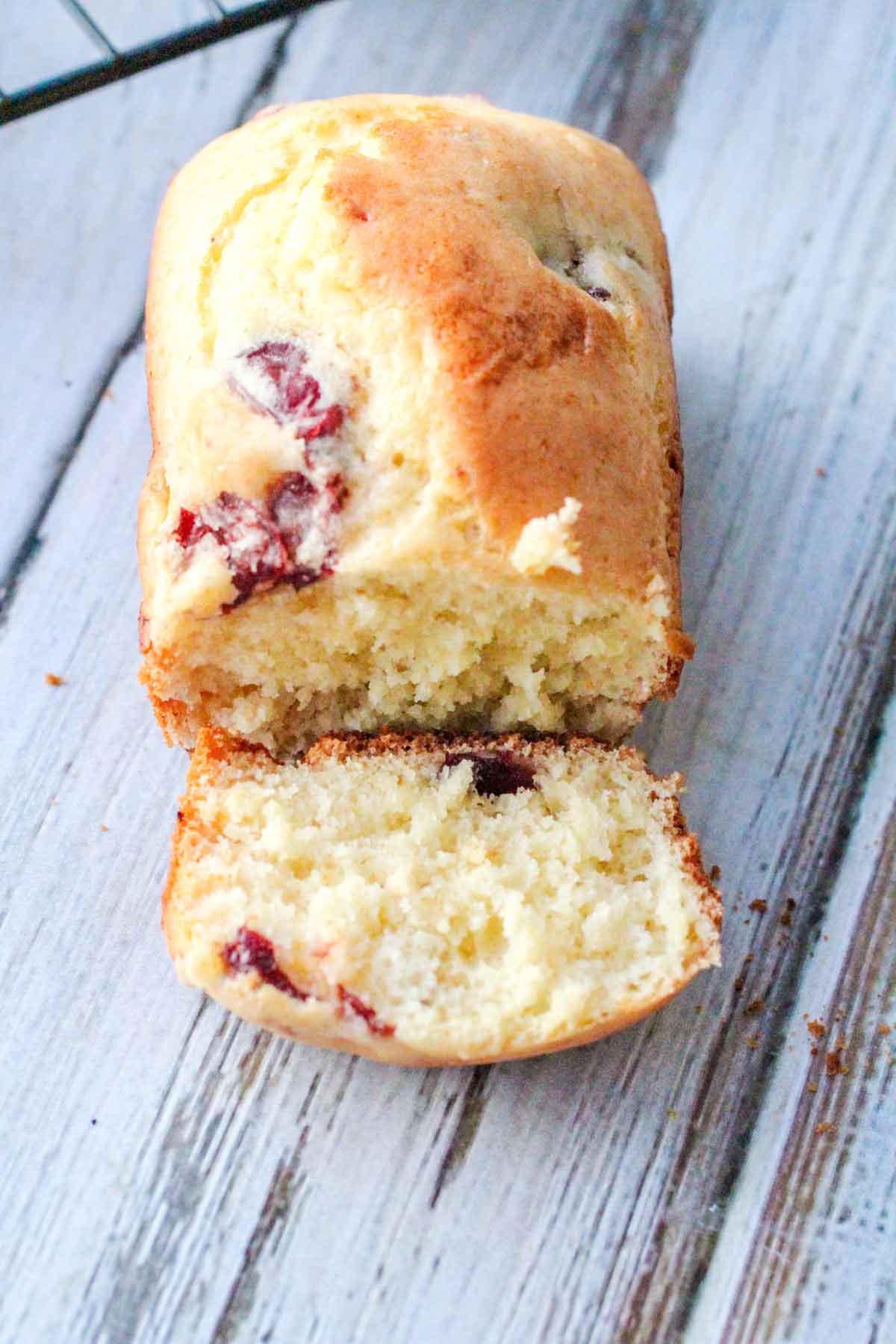 Cranberry Orange Bread Close Up Sliced