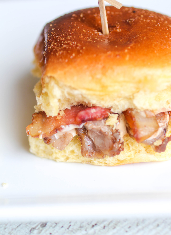 Grilled Bacon and Onion Ribeye Steak Sliders with Beer Cheese
