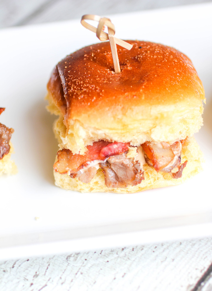 Grilled Bacon and Onion Ribeye Steak Sliders with Beer Cheese