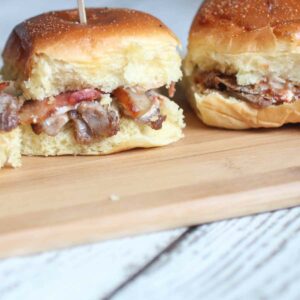 Grilled Bacon and Onion Ribeye Steak Sliders with Beer Cheese Featured Image