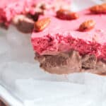 Raspberry Toasted Almond Fudge Dessert Bars