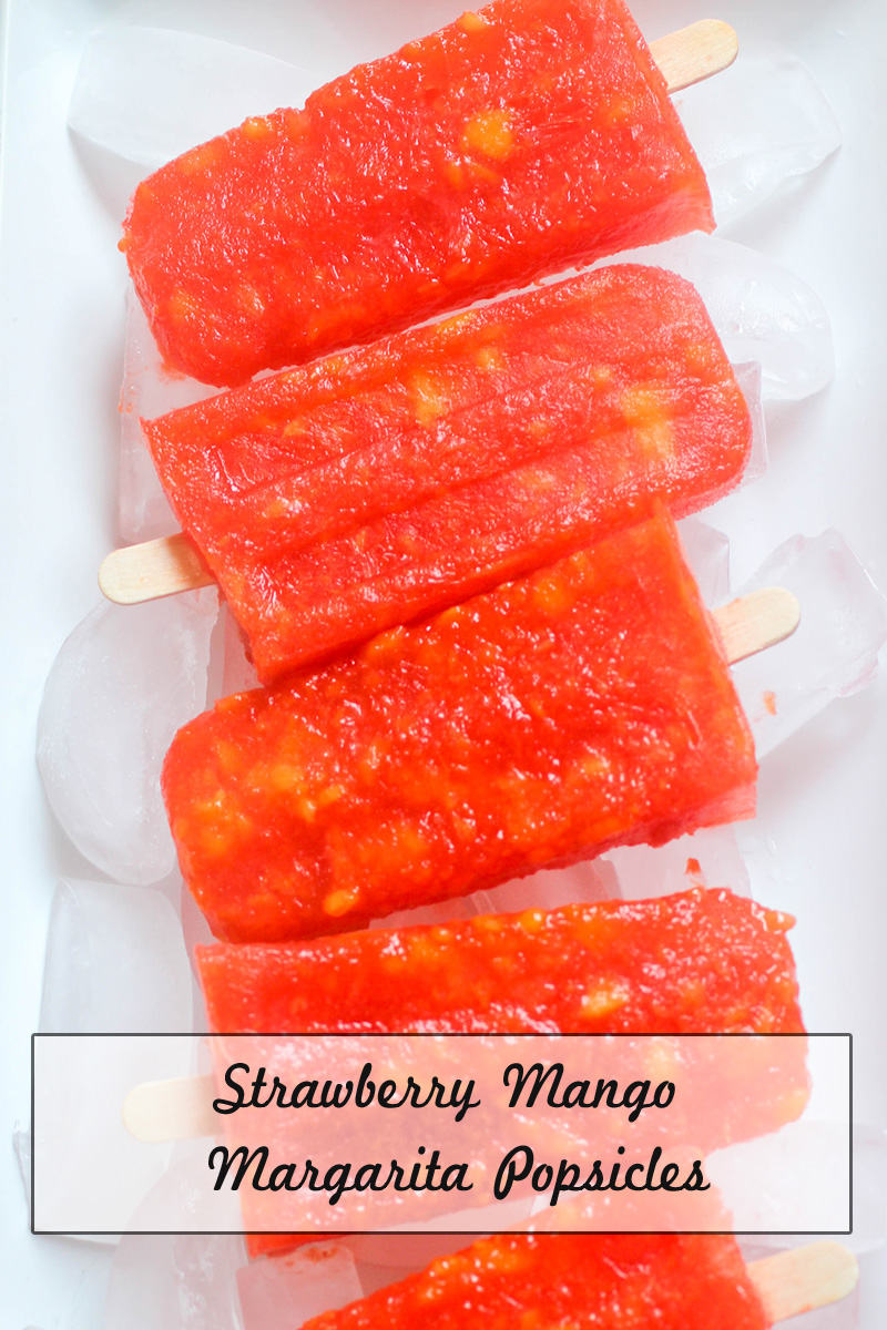 Strawberry Mango Margarita Popsicles