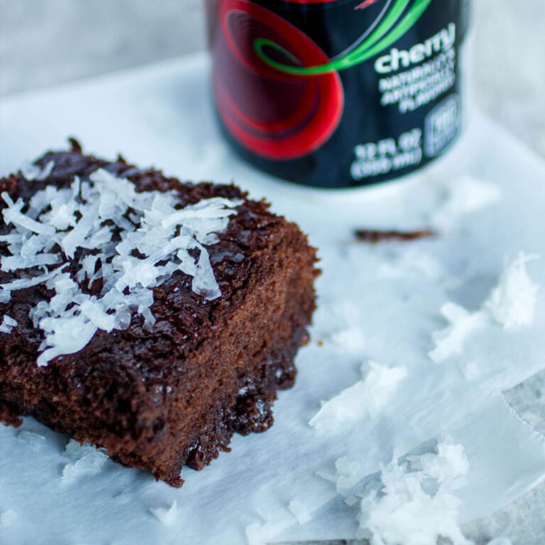 Dr Pepper® Cherry Coconut Brownies