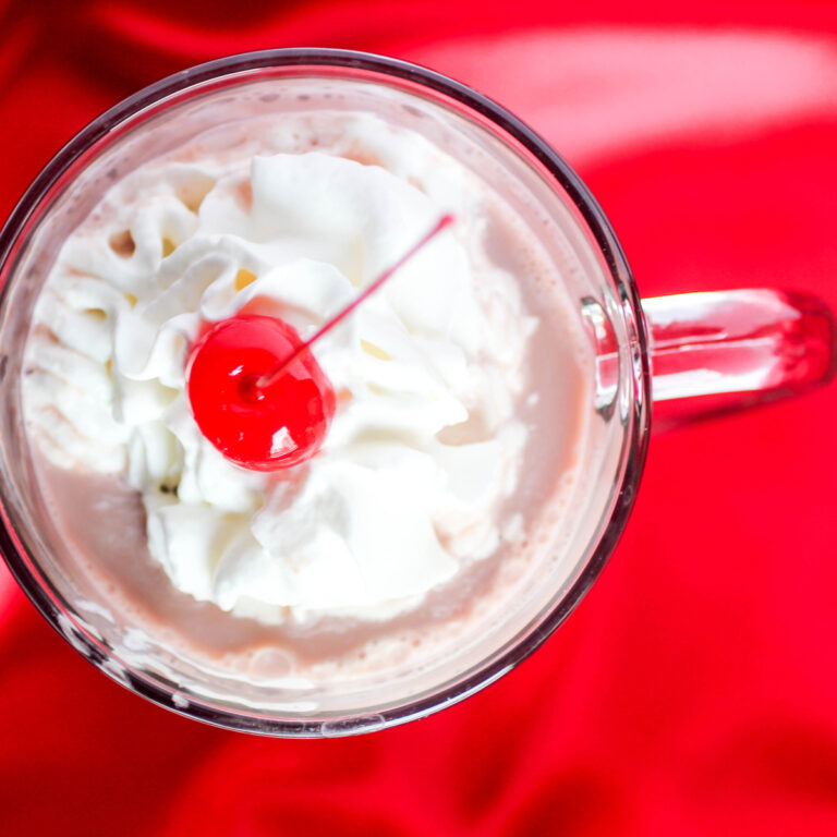 Cherry Cordial Hot Chocolate with Marshmallow