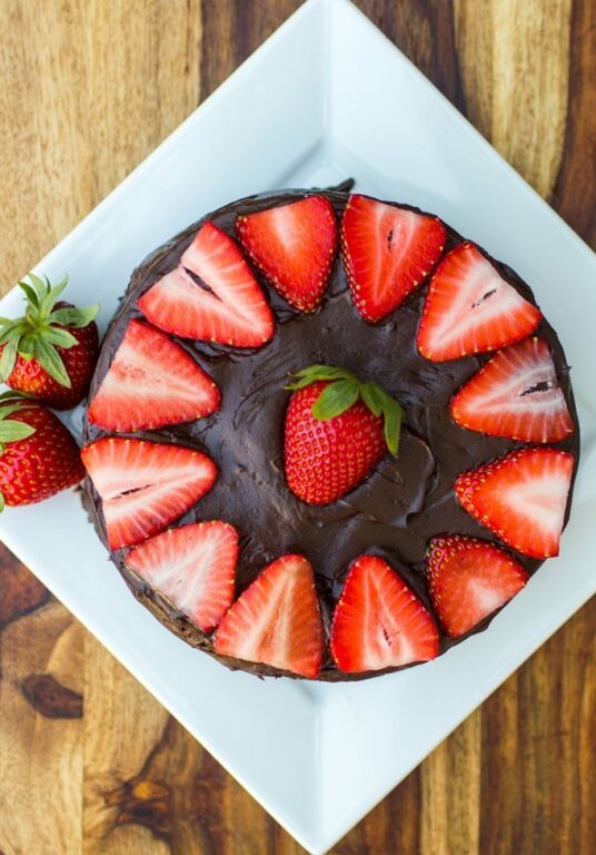 Mini Dark Chocolate Layer Cake with Dark Chocolate Ganache