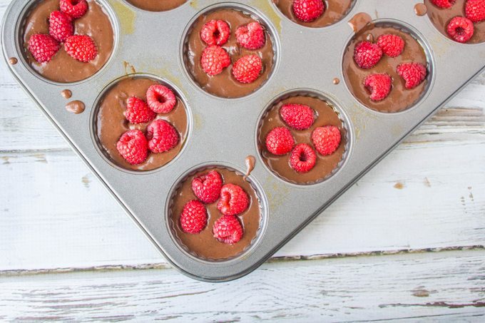 Flourless Raspberry Chocolate Mini Bundt Cakes