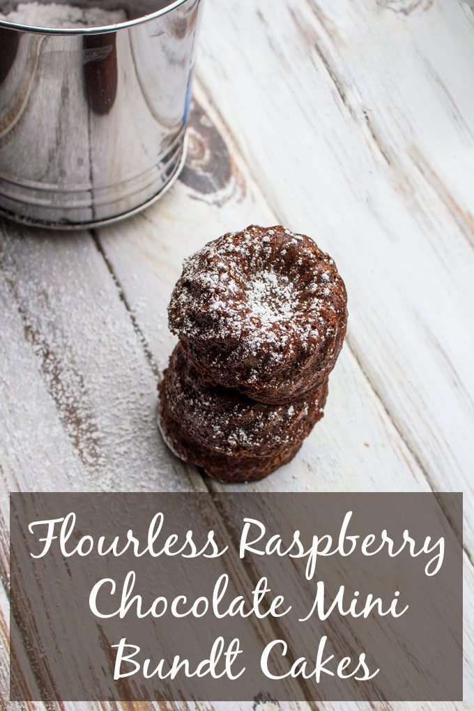 Flourless Raspberry Chocolate Mini Bundt Cakes