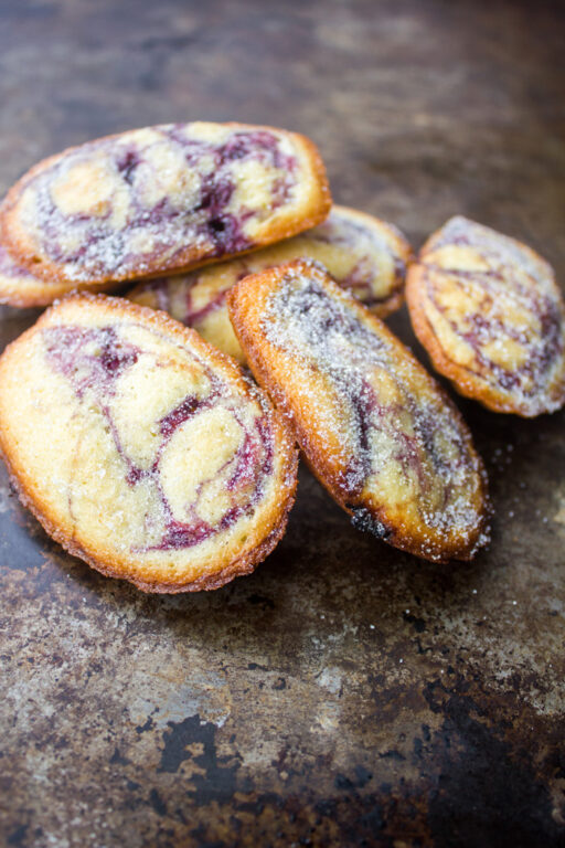 Blueberry Cherry Fruit Swirled Lemon Madeleines