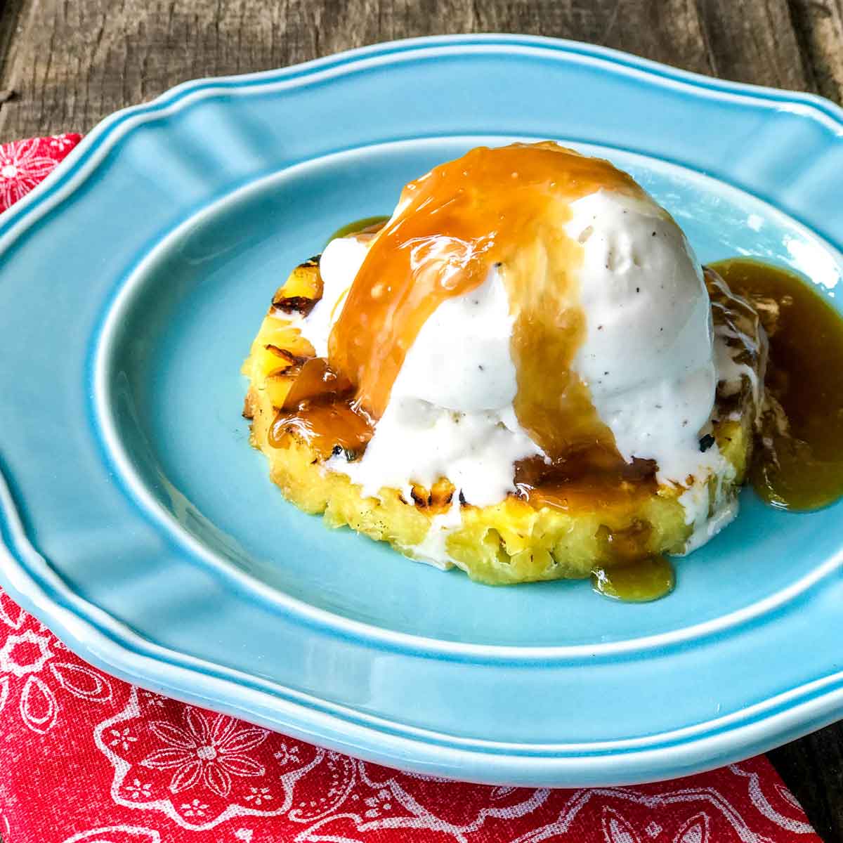 Grilled Pineapple Ring Rum Sundae Featured Image