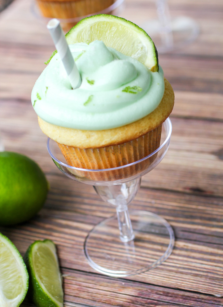Key Lime Margarita Cupcakes with Key Lime Buttercream Frosting