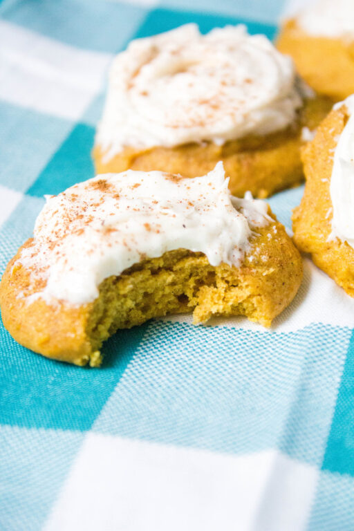 Pumpkin Cookies with Cream Cheese Frosting