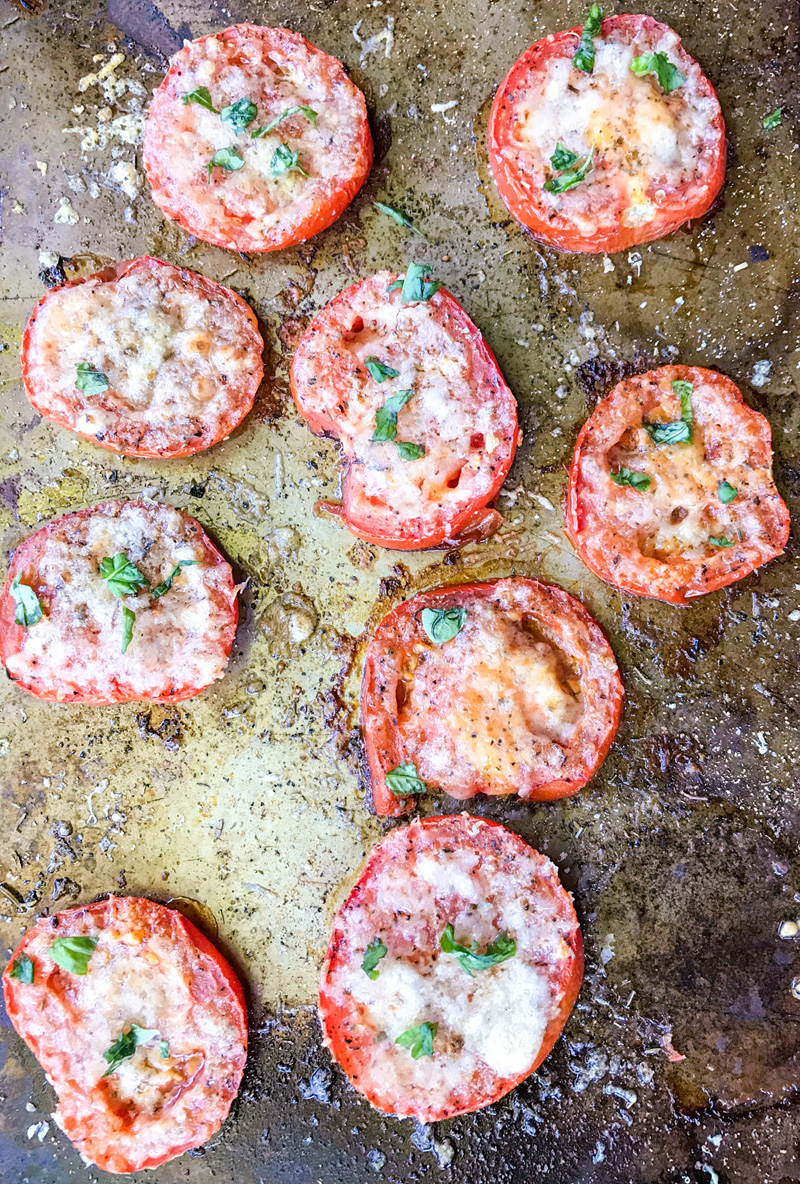 Garlic Cheese Oven Baked Tomatoes