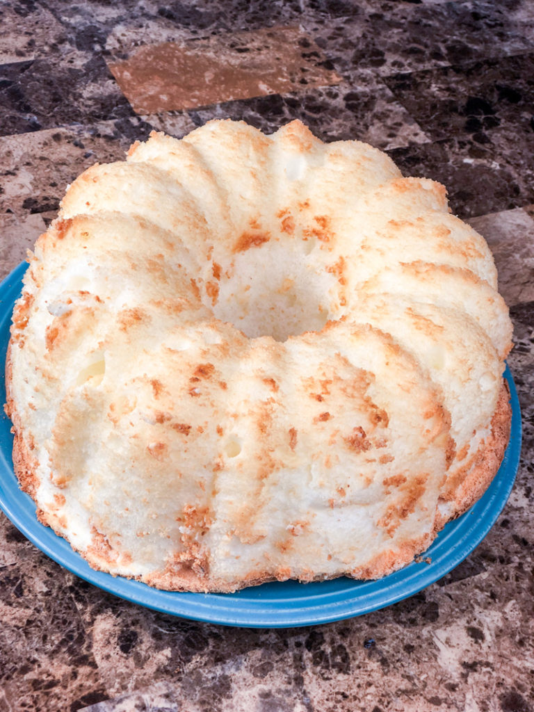 Easy Angel Food Cake Baked in a Bundt Pan