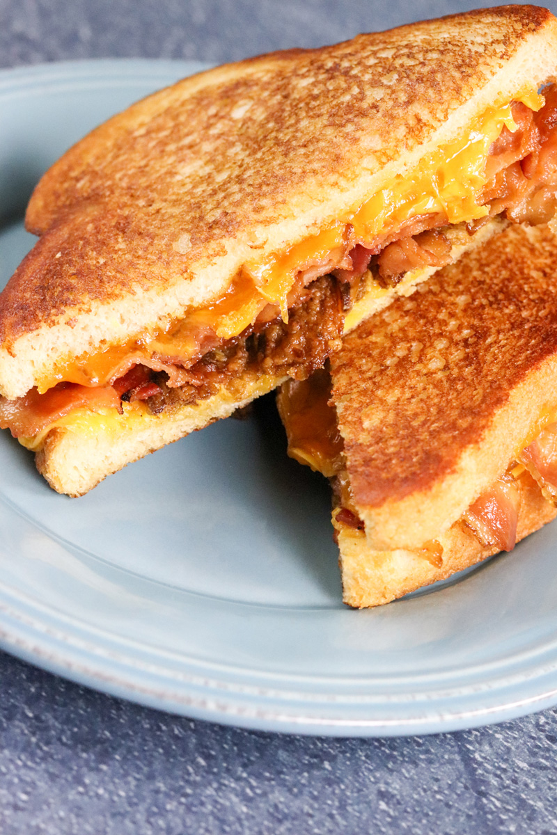 Three Cheese Bacon and Jalapeno Grilled Cheese