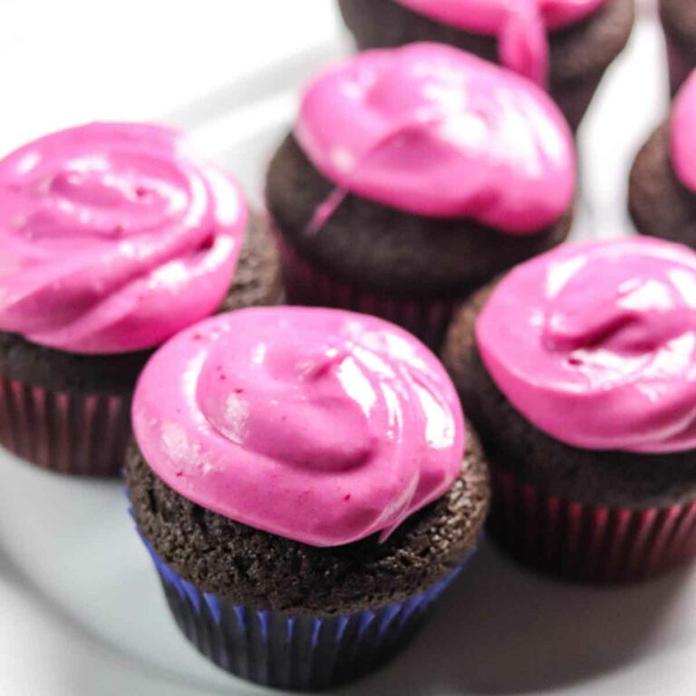 Chocolate Rum Beet Cupcakes with Beet Cream Cheese Frosting