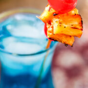 Grilled Spiced Blue Hawaiian Cocktail