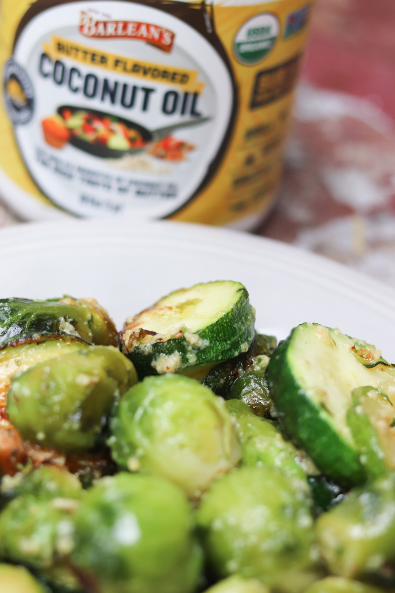 Grilled Brussels Sprouts and Zucchini