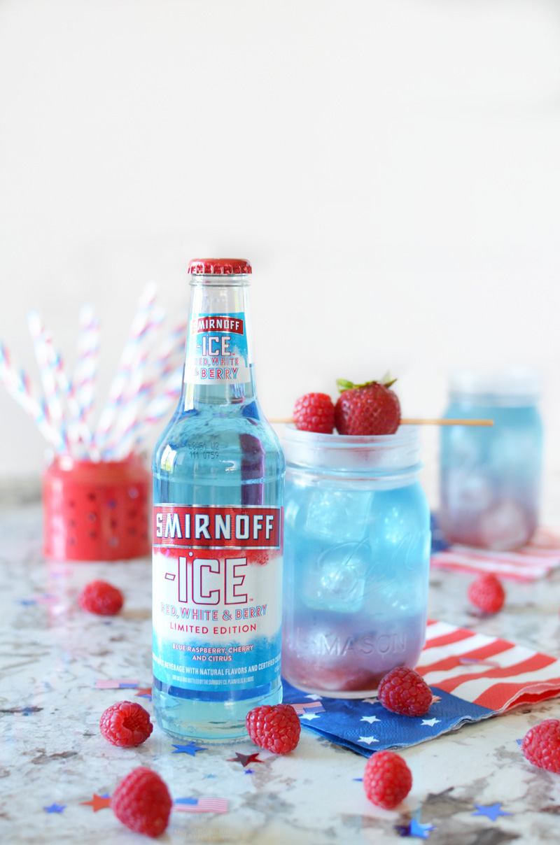 Layered Red White Berry Lemonade Cold &
