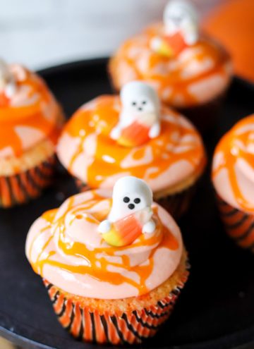 Candy Corn Cupcakes with Real Candy Corn Frosting