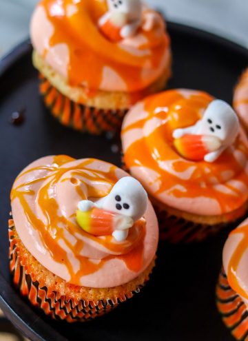 Candy Corn Cupcakes with Real Candy Corn Frosting