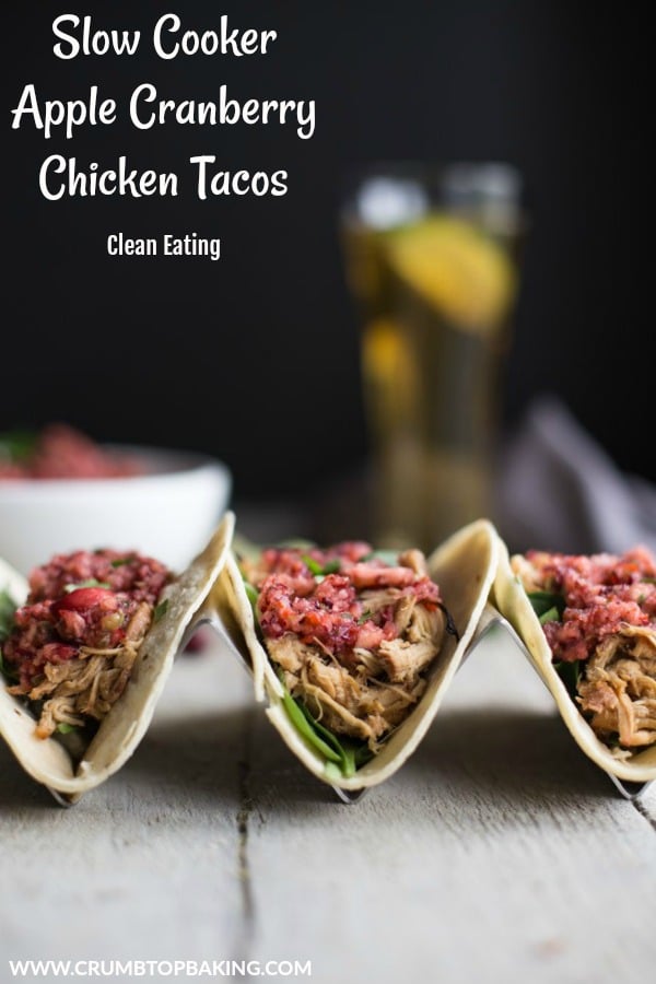 Slow Cooker Apple Cranberry Chicken Tacos