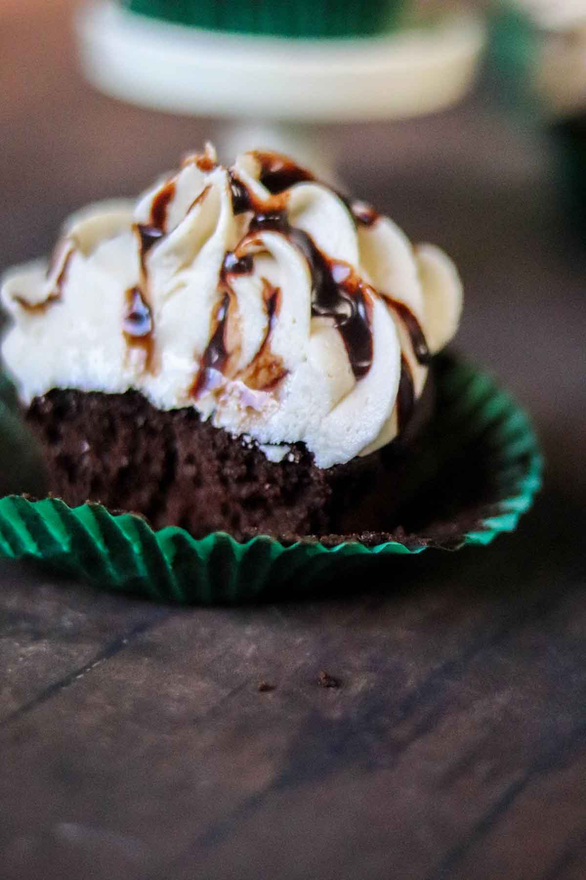 Chocolate Irish Cream Cupcakes with Irish Cream Frosting