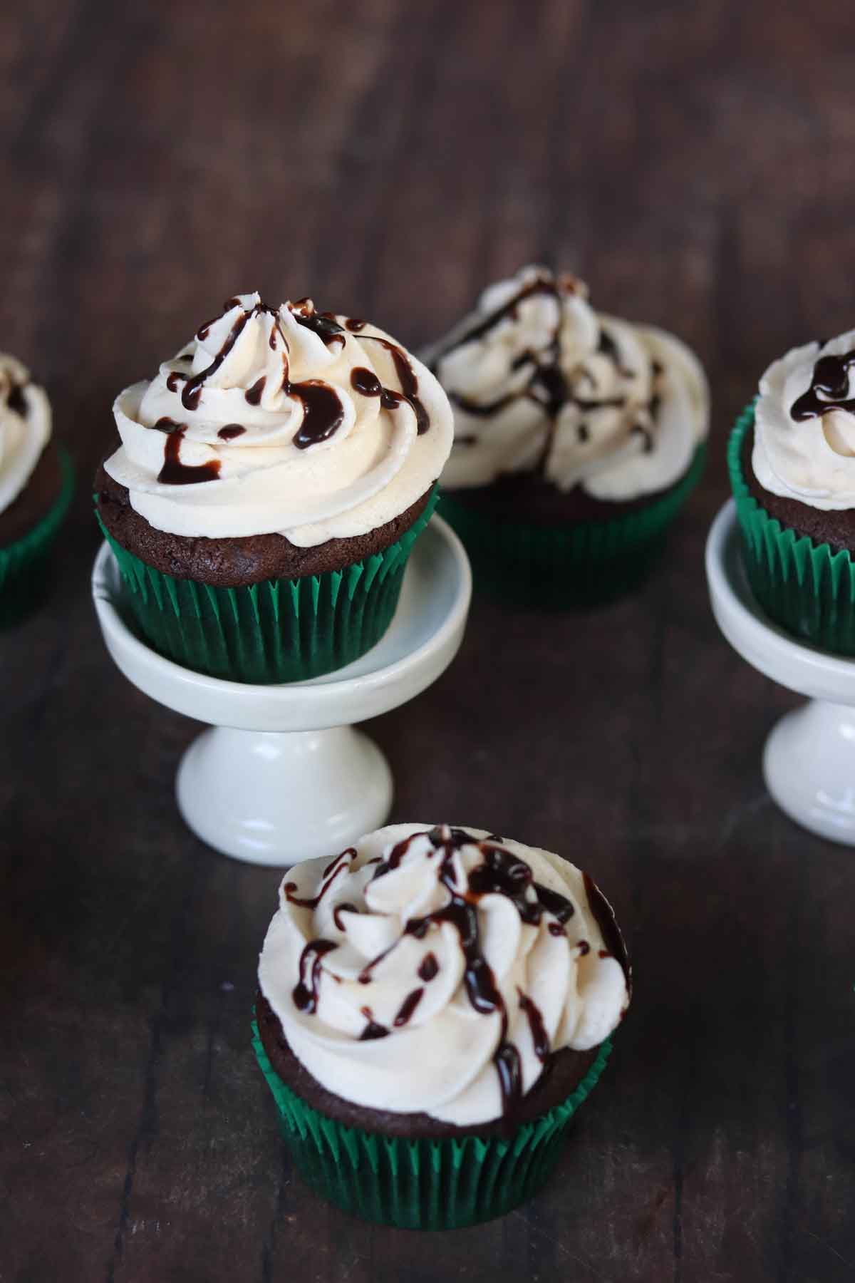 Chocolate Irish Cream Cupcakes with Irish Cream Frosting