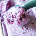 No Churn Roasted Blueberry Ice Cream