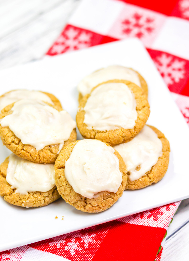Christmas Plate of Brown Butter Cookies with Brown Butter Frosting