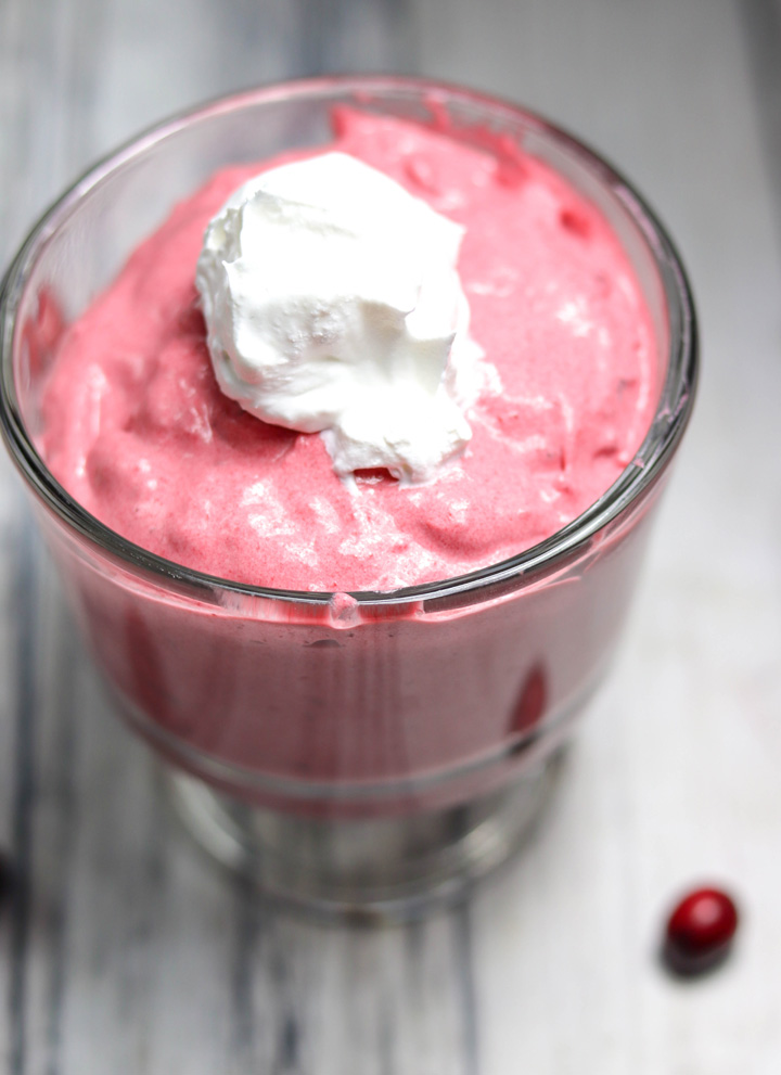 Easy Cranberry Mousse in a bowl