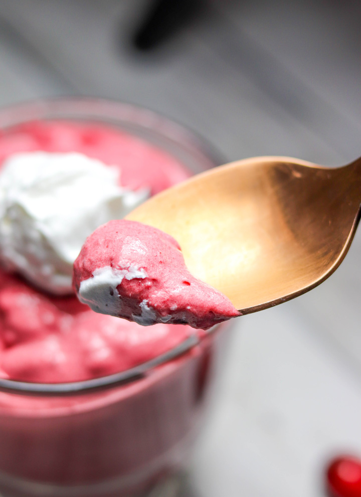 A spoonful of Cranberry Mousse